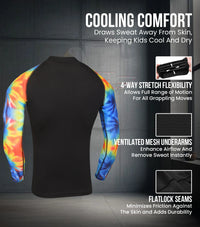 Kids Tie Dye BJJ Rash Guard Long Sleeve