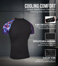 Kids Lazer BJJ Rash Guard Short Sleeve