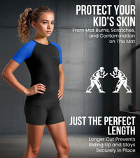 Kids Royal Blue BJJ Rash Guard Short Sleeve