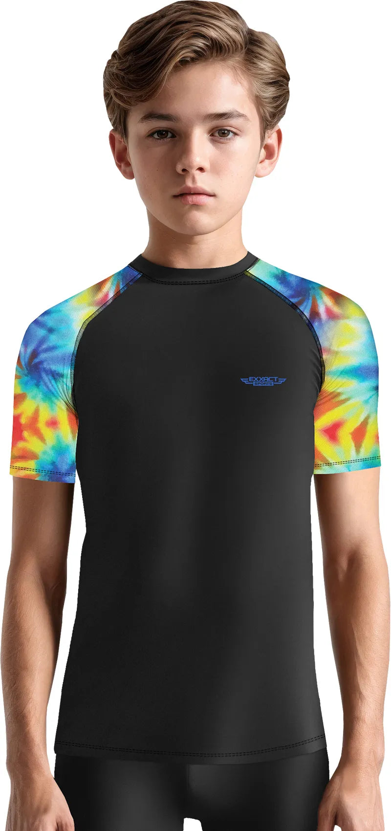 Kids Tie Dye BJJ Rash Guard Short Sleeve