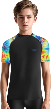 Kids Tie Dye BJJ Rash Guard Short Sleeve