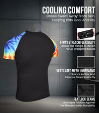 Kids Tie Dye BJJ Rash Guard Short Sleeve