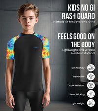 Kids Tie Dye BJJ Rash Guard Short Sleeve