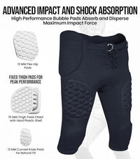 Rebel Men's Integrated Football Pants with Built-in Pads Navy (Adult)