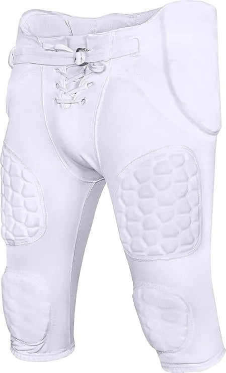 Rebel Men's Integrated Football Pants with Built-in Pads White (Adult)