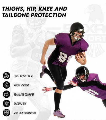 Rebel Men's Integrated Football Pants with Built-in Pads White (Adult)