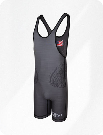 Reversible Wrestling Singlet For Gymnastic & Mma Black/Gray (Unisex Adult/youth)