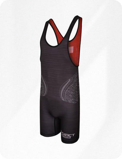 Reversible Wrestling Singlet For Gymnastic & Mma Black/Red (Unisex Adult/youth)