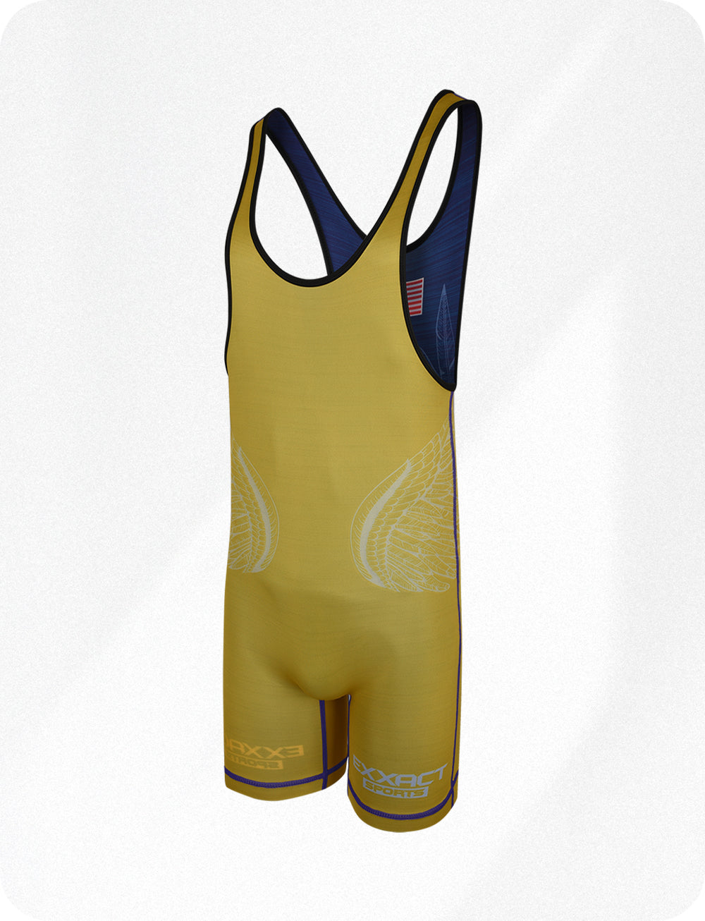 Reversible Wrestling Singlet For Gymnastic & Mma Navy/Gold (Unisex Adult/youth)