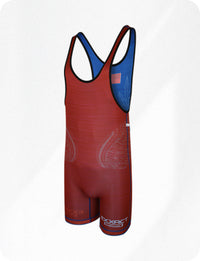 Reversible Wrestling Singlet For Gymnastic & Mma Red/Royal Blue (Unisex Adult/youth)