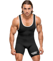 Men's Plain Black Wrestling Singlets, Powerlifting Singlet