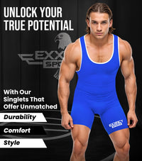 Men's Plain Royal Blue Wrestling Singlets, Powerlifting Singlet
