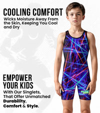 Boys Youth Sublimated Wrestling Singlets (Lazer)