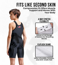 Boys Youth Sublimated Wrestling Singlets (Black Panther)