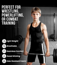 Boys Youth Sublimated Wrestling Singlets (Black Panther)