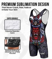 Boys Youth Sublimated Wrestling Singlets (Samurai)