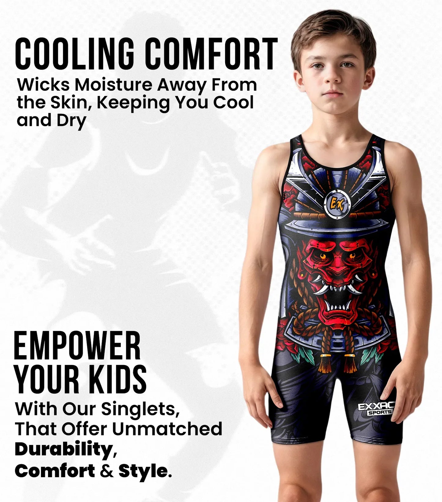 Boys Youth Sublimated Wrestling Singlets (Samurai)