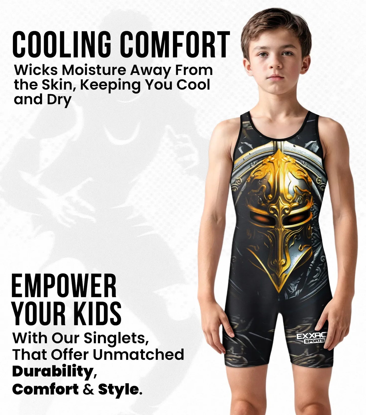 Boys Youth Sublimated Wrestling Singlets (Spartans)