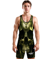 Men's Sublimated Wrestling Singlets (Skull)