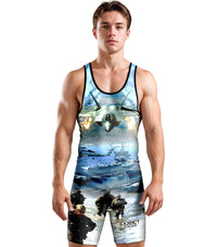 Men's Sublimated Wrestling Singlets (Us Army)