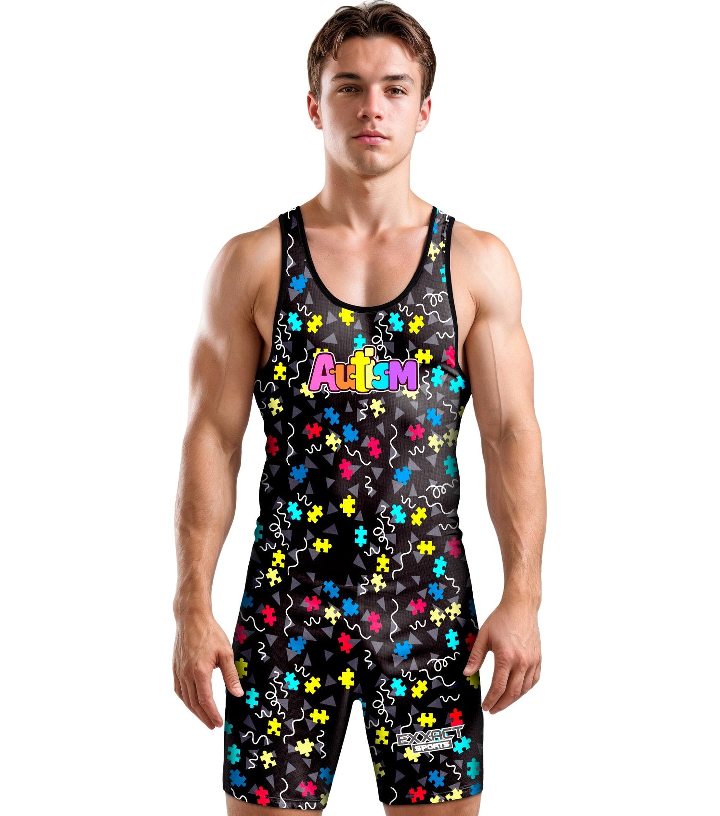 Men's Sublimated Wrestling Singlets (Autism)