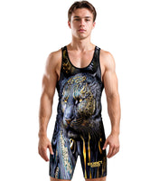 Men's Sublimated Wrestling Singlets (Black Lion)