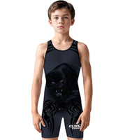 Boys Youth Sublimated Wrestling Singlets (Black Panther)