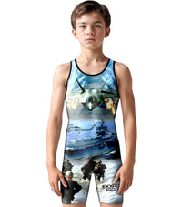 Boys Youth Sublimated Wrestling Singlets (US Army)