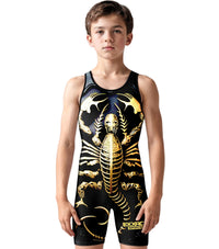 Boys Youth Sublimated Wrestling Singlets (Scorpion)