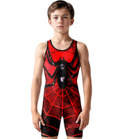Boys Youth Sublimated Wrestling Singlets (Spider)
