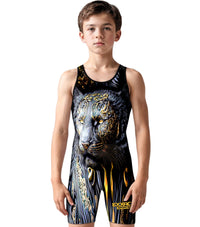 Boys Youth Sublimated Wrestling Singlets (Black Lion)