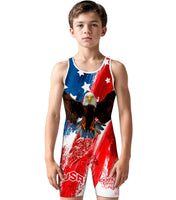 Boys Youth Sublimated Wrestling Singlets (Brushy USA)