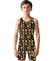 Boys Youth Sublimated Wrestling Singlets (Emoji)