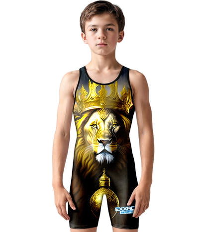 Boys Youth Sublimated Wrestling Singlets (Lion)