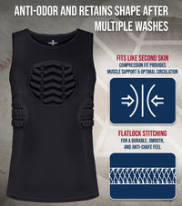 Tank Top Boys Baseball Chest & Rib Protector (Black)