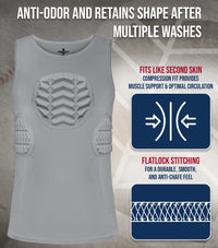 Tank Top Boys Baseball Chest & Rib Protector (Gray)