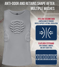 Tank Top Boys Baseball Chest & Rib Protector (Gray)