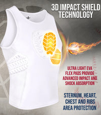 Tank Top Boys Baseball Chest & Rib Protector (White)