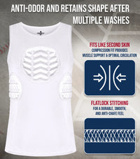 Tank Top Boys Baseball Chest & Rib Protector (White)