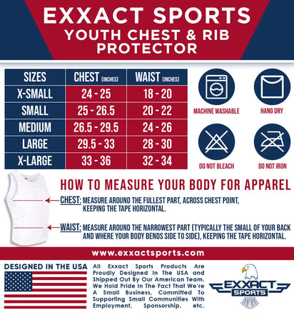 Tank Top Boys Baseball Chest & Rib Protector (White)