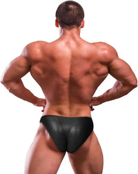 Men's V-Cut Bodybuilding Competition Posing Trunks (Black)