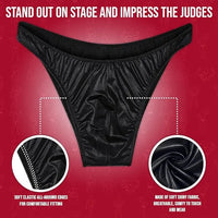 Men's V-Cut Bodybuilding Competition Posing Trunks (Black)