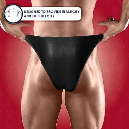 Men's V-Cut Bodybuilding Competition Posing Trunks (Black)