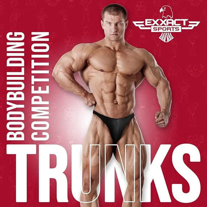 Men's V-Cut Bodybuilding Competition Posing Trunks (Black)