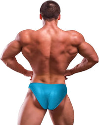 Men's V-Cut Bodybuilding Competition Posing Trunks (Aqua Teal)