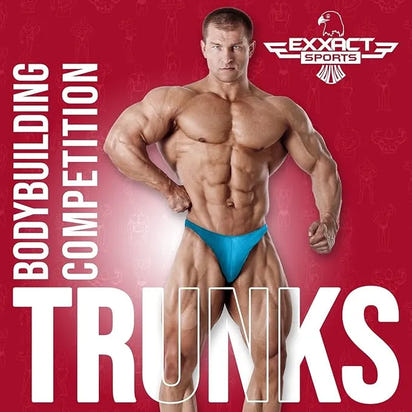 Men's V-Cut Bodybuilding Competition Posing Trunks (Aqua Teal)
