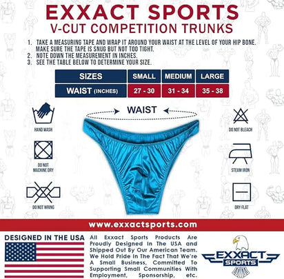 Men's V-Cut Bodybuilding Competition Posing Trunks (Aqua Teal)