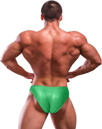 Men's V-Cut Bodybuilding Competition Posing Trunks (Green)