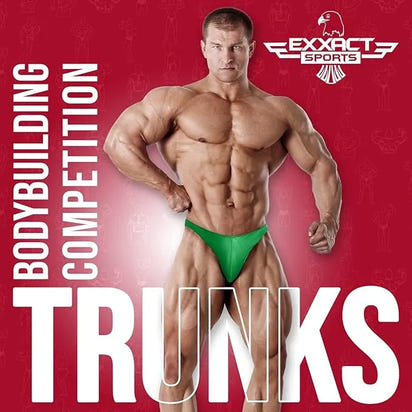 Men's V-Cut Bodybuilding Competition Posing Trunks (Green)