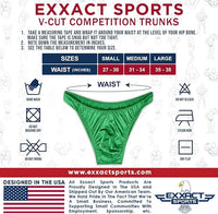 Men's V-Cut Bodybuilding Competition Posing Trunks (Green)